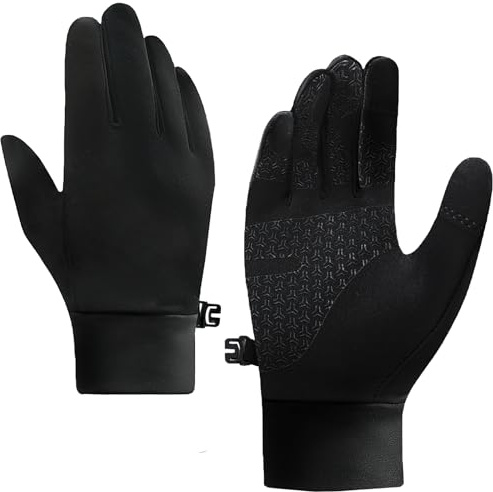 Waihoeer Running Gloves, Lightweight Touch Screen Gloves Winter Gloves Thermal Liner Men Women for Cycling Biking Sports Walking (M)