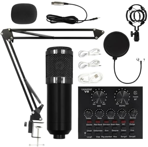Attrezzatura per trasmissione dal, Set microfono a condensatore - Set microfono a condensatore Attrezzatura multiuso per streaming live - Kit microfono per streaming con supporto per microfono, k