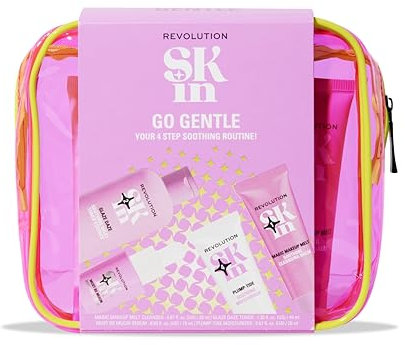 Revolution Skin, Go Gentle 4 Step Starter Kit, Skincare Set Includes Cleanser, Toner, Serum & Moisturiser, Vegan & Cruelty-Free, 4 Products Included
