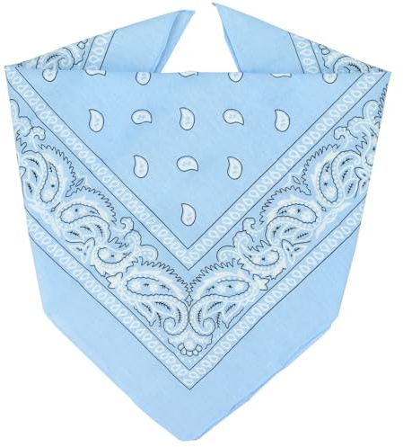 ZENO Hellblau Bandana – 100% Baumwolle & Natürliche Fasern – Hellblau Halstuch Ohne Polyester – Hochwertig, Weich, Langlebig & Waschmaschinenfest – Bandana Herren & Damen – Unisex & Kinder