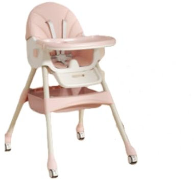 Hochstuhl Baby 3 in 1 Babystuhl Kinderhochstuhl Verstellbar Klappbar Kinderstuhl mit Doppellagigem Abnehmbares Essteller, 3 Position Rückenlehne, 5-Punkt-Sicherheitsgurt, Mitwachsend ab 6 Monate, Rosa