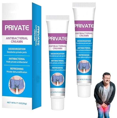 Crema Antibacteriana Privada,Crema para Aliviar la Picazón Para Hombres,Fácil de Usar,Rápida Absorción,2 Piezas