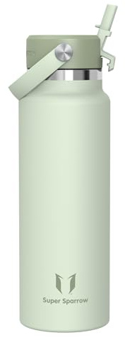 Sparrow Borraccia Termica con Cannuccia 1.2L-Borracce Termiche Acciaio Inox