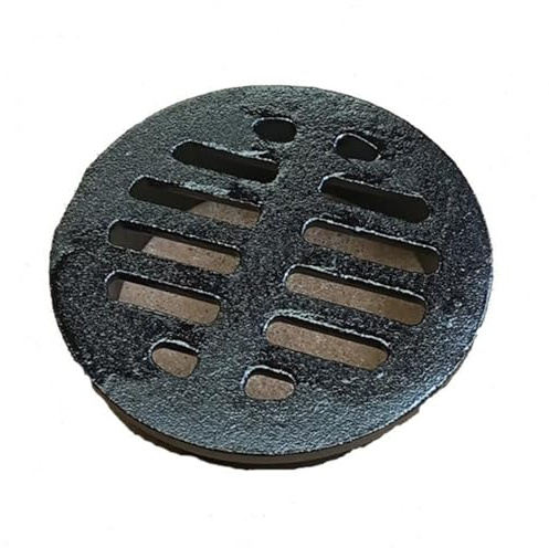 EMENKD Griglia Di Drenaggio Rotonda, Canaletta Scolo Acqua Per Esterni, Canale Drenaggio Scarico A Pavimento In Ghisa, Tubi E Raccordi Per Prati, Patii(4.3in/110mm)
