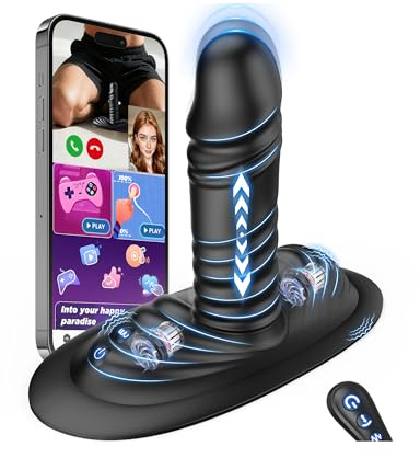 Tagnaff Dildo Anale Realistico e Vibratore Prostatico Grinder con Rivestimento Integrale in Silicone, Plug Anale con 9 Vibrazioni e 3 Spinte Sex Toy per Uomini e Donne
