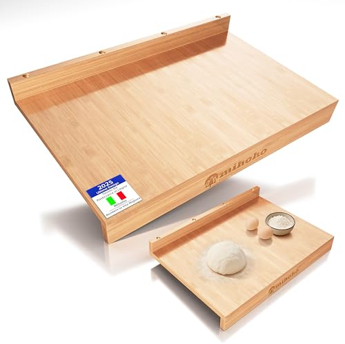 Tagliere in legno, tagliere con bordo, tavola impastatrice reversibile per stendere l'impasto del pane, tagliere con bordo 61X40cm (Legno A)