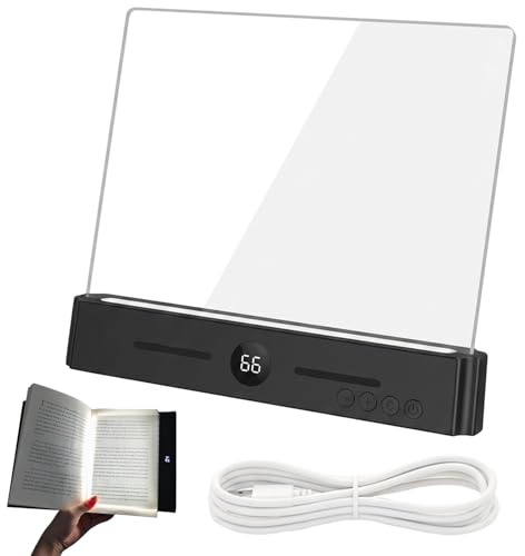 SELURK Lampada Libro Piatta LED Ricaricabile USB-C, Luce per Libri con 3 Colori e Luminosità Regolabile, Lampada da Lettura con Timer 99 Min, Luce Lettura Portatile per Letto Camera Studio