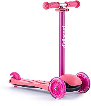Didicar, Didiscoot - Pink, Scooter pour Enfants, Scooter à 3 Roues, Enfants Rouler sur des Jouets, Scooter pour Tout-Petit, Rouler sur des Jouets, des Jouets en Plein air, Un Scooter Pliable, Un