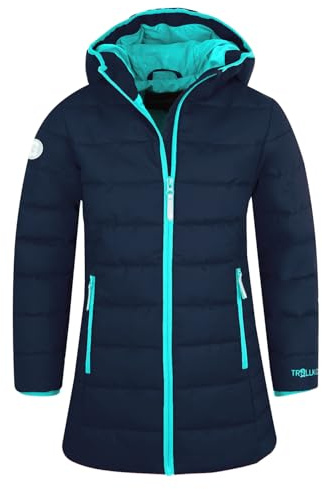 Trollkids Girls Stavanger Coat 152, Navy/Aqua