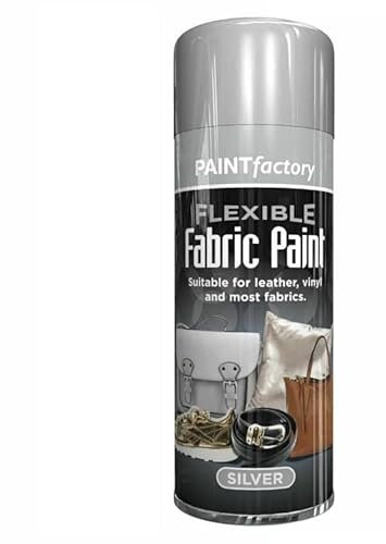 SuperGift.com 2x 200ml All Purpose Aerosol Fabric Silver Spray Paint Quick Drying Spray, Fast Dry and Excellent Coverage for Vinyl, Most Fabrics, Metal, Wood, Plastic and More by Diva Gift