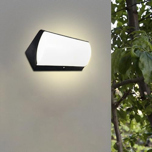 Dopastore Applique da Parete LED 30W Lampada da Muro Design Rettangolare Stile Moderno Nero IP65 Da Esterni Giardino Vialetto Terrazza (Luce naturale 4200K)