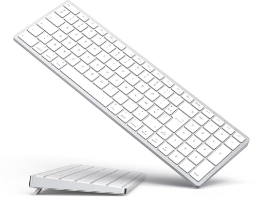 Yivandi Clavier Bluetooth sans Fil AZERTY pour Mac – Connexion Stable, Touches Ciseaux Silencieuses, Batterie Rechargeable, Compatible iMac, MacBook, Mac Mini et iPad
