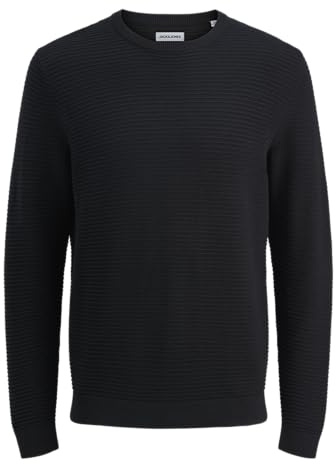 JACK & JONES Jjotto Knit Crew Neck Aw25, Negro, M