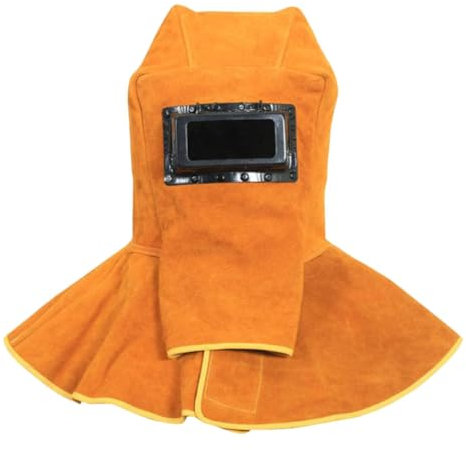 Angoily 1Stk Schweißmaske schweißschirm schweissschirm einschweißgeräte sweatstop Anti Schwitzen Schweißer Zubehör Schutzhelme Schweißhaube Schalmütze schweißen Hut aus Rindsleder Orange