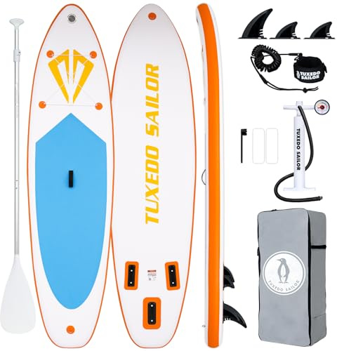 Tuxedo Sailor SUP Gonfiabile Adulti 320 cm Stand Up Paddle Board, Tavola da SUP Paddle Board con Accessori, Tavola Gonfiabile 2 Posti (Orange & Blue)