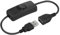 AXFEE USB Schalter Kabel 0.3m, USB-schalter-kabel mit Ein/Aus-schalter, für Fahrrekorder, LED-Schreibtischlampe, usb-Lüfter, Streifen(Schwarz)