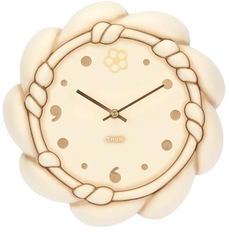 THUN - Reloj de Pared Twist - cerámica, plástico - Colección Jardín de Primavera - 25.8 x 25.4 x 5.5 cm