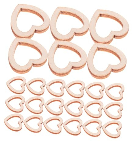 SHINEOFI 300piezas Rodajas De Madera Forma De Corazón Adornos Rústicos De Corazón Manualidades Colgantes De Madera Para San Valentín Decoraciones Diy