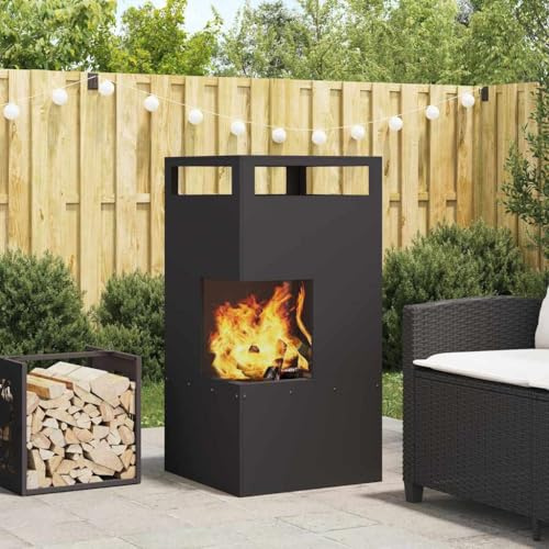 Sophrelle Focolare Nero 50 x 50 x 100 cm Acciaio Nero,858932