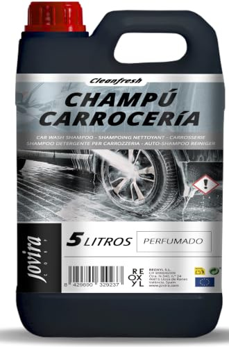 LIMPIADOR PARA CARROCERIAS CHAMPÚ 5L | Limpiador de Carrocerías para Automóvil, Moto y Furgoneta | Limpieza Exterior de Vehículos | Elimina Suciedad y Polvo