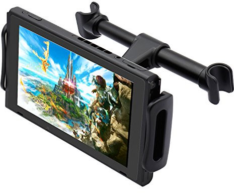 FYOUNG Car Headrest Mount for Nintendo Switch/Switch OLED, Universal 360 Rotating Car Seat Holder for Tablets/iPad/iPhone, 4-11 Device Back Seat Mount for Kids