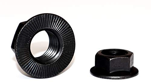 Sechskantmuttern mit Flansch M8 Stückzahl 10 Sperr-Rippen Oberflächengehärtet Festigkeit 10 Schraubenmutter Bundmuttern Flanschmuttern