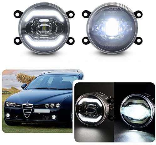 LED DRL Tagfahrlicht Nebelscheinwerfer Montage für Alfa Romeo Giulia Stelvio Brera 156 159 Spider 939 6000K Hellweiß Wasserdicht E-Prüfzeichen Zertifizierung Canbus Fehlerfrei