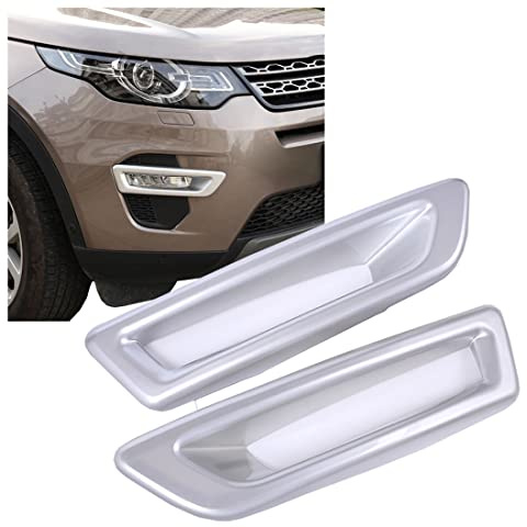 GCcv Car Front Fog Lights Trim Fog Lamp Cover ABS Eyebrow Cover Trim Frame For Discovery Sport L550 2015-2018 Exterior Decoration Accessories,B-Silver-Paste