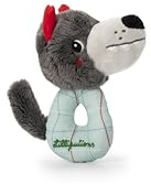 Lilliputiens - Mini sonajero Louis el Lobo - Juguete sensorial para bebés - Estimula la Vista, el oído y la motricidad - Ideal Desde el Nacimiento - Peluche Suave y Divertido para Descubrir - 83482