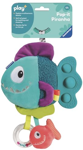 Ravensburger Play+ Pop-it Blue Piranha - New Born Sensory & Development Baby Toys 0-6 Months - Infant Gifts