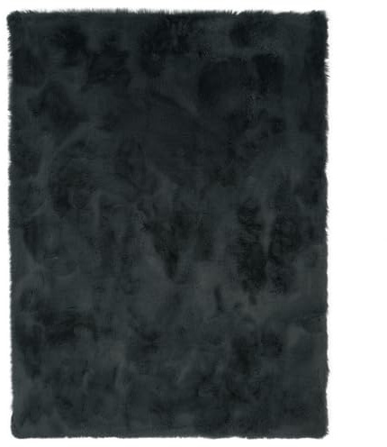 Consilio Concept Heaven Fellteppich 80x150 dunkelgrau Teppich Supersoft 50 mm Höhe Soft weich Hasenfell Imitat anthrazit grau dunkel Wohnzimmerteppich Kinderzimmerteppich Küchenteppich Flurteppich