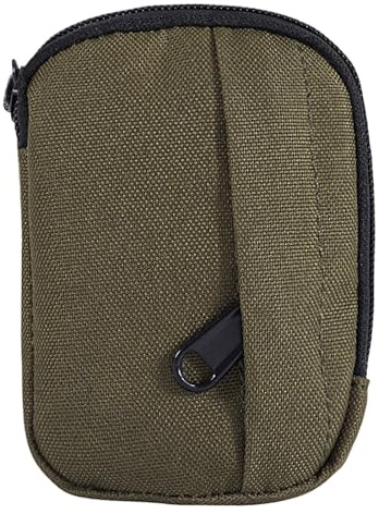 Riñonera para exteriores, pequeñas bolsas con cremallera para exteriores, equipo de cinturón, cartera, bolsa de auriculares, organizador de bolsillo portátil de nailon para deportes, Green, Refer to