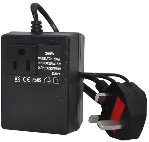 SGZIOO 200w Step Down Transformer, 220V/240V To 100V/120V Voltage Converter, Intelligent Efficient Adapter Power Adapter for Travel Uk Plug