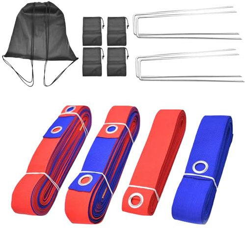 Beach Volleyball Lines, Lawn Court Marking Kit, Easy Setup Design, materiale resistente alle intemperie, accessorio sportivo per la casa, la valanga, il backyard, il gioco ricreativo, multicolore