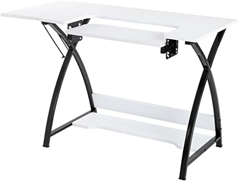 MVUYO Sewing Machine Desk Computer Desk - White