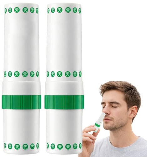 IWIDYA 2 sticks nasaux,inhalateur nasal, tubes d'inhalation nasale portables, soulagement rapide en cas de nez bouché,améliorer la concentration et nettoyer les voies nasales-soulager la fatigue(A)
