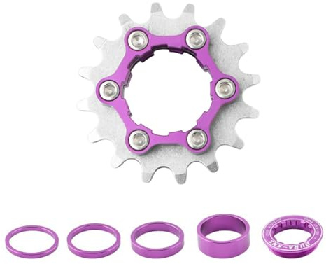 FGDTREE Kit di conversione a ingranaggi a velocità singola 16T 18T per biciclette multiple, cassette singole con distanziatore e anelli di bloccaggio Kit di conversione ruote libere a velocità singola