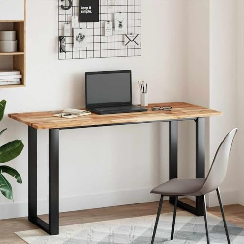 Skrivbordsskiva av massivt akaciaträ 120 x 60 x 2 cm med oljebeläggning, robust bordsskiva för kontor och hemmakontor, mångsidig, lätt att rengöra, perfekt för arbetsplats och spel