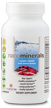 Biopharma Scientific NanoMinerals | Complete Chelated Multi-Mineral Capsules | Calcium, Magnesium, Zinc, Iron, Potassium, Copper, Chromium & More | 30 Servings