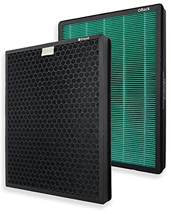 PUREBURG Replacement Filter Set Compatible with Coway Airmega 400 400S Air Purifier,1-Pack (2 Filters) H13 HEPA Activated Carbon MAX2 3-Stage Filtration