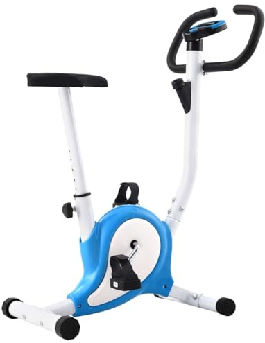 vidaXL Exercise Bike with Belt Resistance Hometrainer Home Cardio Bicycle GYM Workout Ergometer Machine Fitness Cardio Bike Sporting Equipment Blue