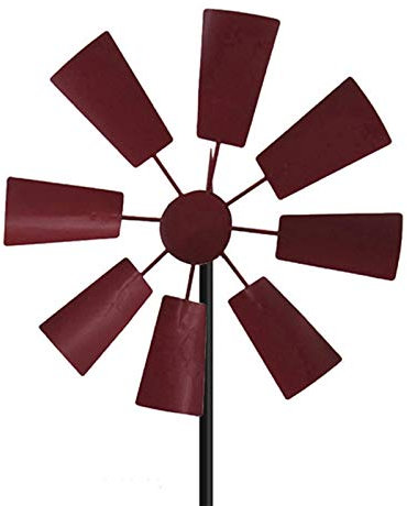 Windrad Windmühle Metall Garten Dekoration Draussen Modern Eisen Rasen Gartenstecker Kinder, Geeignet Für Gartendeck Hof, DREI Farben, Schnelle Installation, 23.5x18x66cm