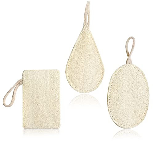 XPOOP 3 Pièces Eponge Loofah, Luffa de Qualité Supérieure, Éponges Spéciales Casseroles et Vaisselle, Éponges Loofah, Éponge Luffa, Éponge de Luffa, Éponge Luffa Loofah, Éponge de Luffa Naturel
