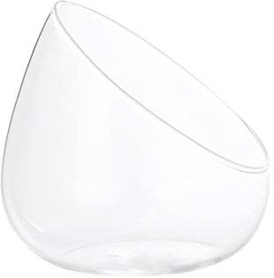 Housoutil Terrarium Jar, Succulents Beveled Bowl Vase, Plant Terrarium Cut Bowl Glass, Small Round Glass Flower Vases for Succulents Moss Micro Landscape Plants