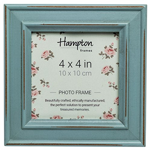 Hampton Frames PALOMA PAL301944B - Marco de fotos cuadrado de cristal (10 x 10 cm), color azul claro