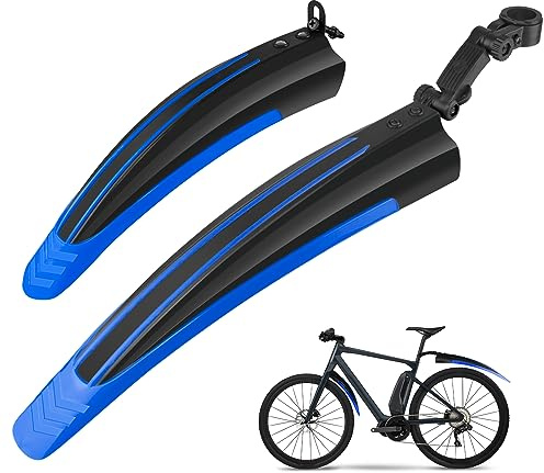 Ledeak juego de guardabarros para bicicleta, ajustable y portátil, para bicicleta de montaña y carretera, llantas de ciclismo, guardabarros delanteros y traseros para bicicleta de montaña y bicicleta