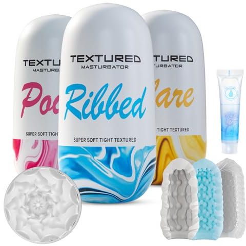 Adult Male Masturbator Sex Toys for Men - 3 Masturbators Egg Sex Toy Set, Stroker Penis Sleeve Sex Toys4mens UK, 3D Realistic Textured Masturbation Cup, Blowjob Pocket Pussy Trainer Oral Couples Aids