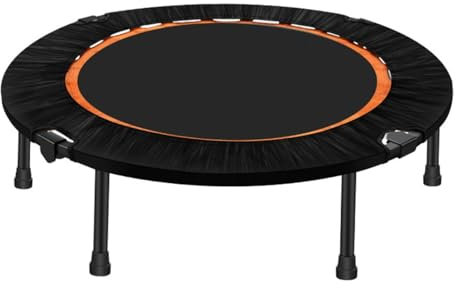 Faltbares Fitness Trampolin, 48 und 40 Mini Trampolin mit T- oder U-Lenkergriff, Runde Fitness Trampolin für Garten, Indoor/Outdoor für Jumpsport für Erwachsene, Max. Belastung 450kg (Size : 48'')