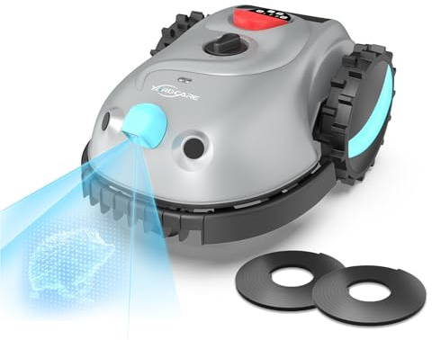 YARDCARE V100 Robot Tondeuse sans Fil Périphérique,avec Navigation par Vision, Évitement d'obstacles(150 Sortes), Robot Tondeuse Gazon avec Batterie 4 Ah, Lame de Rechange, Bandemagnétique