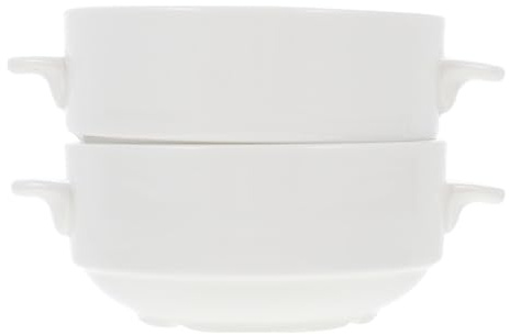 Toyvian 2 pezzi Ciotole in Ceramica con Manici Fini per Zuppe e Colazione Resistenti e Facili da Pulire per Servire Brodo Cereali e Yogurt